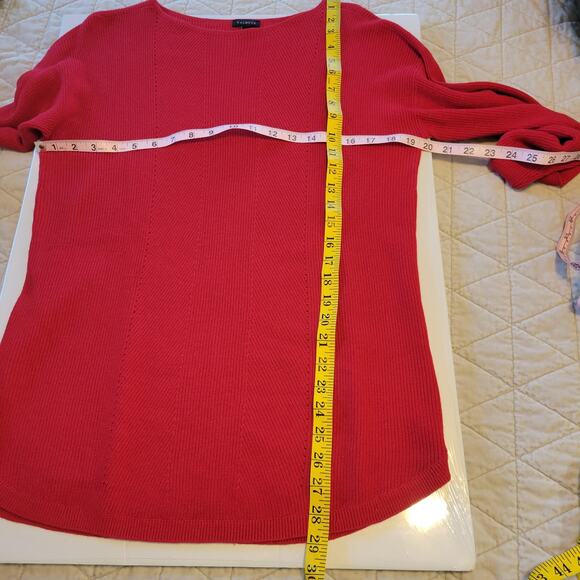 Talbots Festive Season Sweater Womens M Red Texture Cashmere Blend Winter Party - Picture 7 of 8